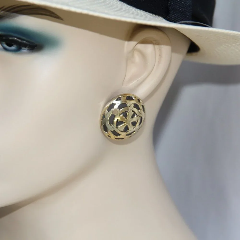 John Hardy Gold Filigree Dome Clip-On Earrings